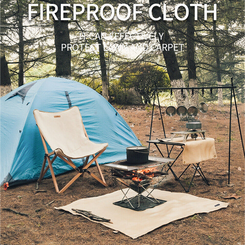 ShineTrip Fire Pit Mat Fireproof Outdoor Camping Stove Grill Blanket (S)