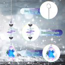 2pcs Prism Hanging Drop Window Crystals Rainbow Catcher Wind Chime Car Ornament