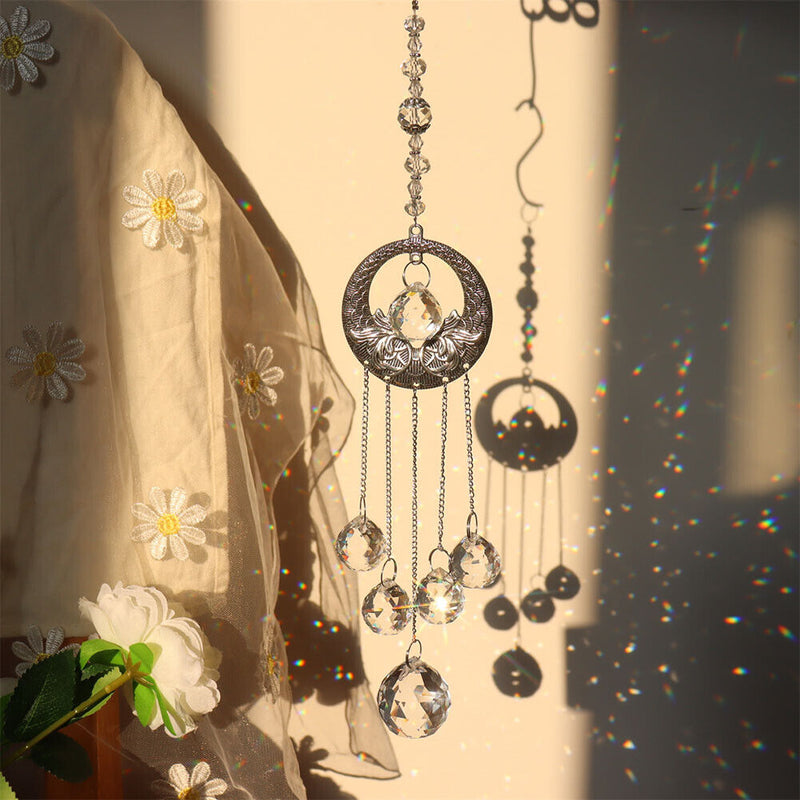 Crystal Wind Chime Crystal Round Ball Dream Catchers Wall Window Balcony Decor