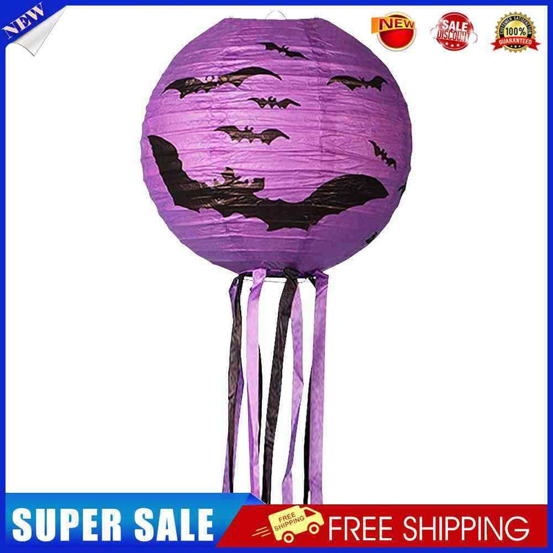 Holiday Decor Bat Paper Lantern Reusable for Ghost Festival Supplies (40cm)