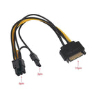 SATA 15 pin Male to 8 pin 6+2 PCI-Express PCIe Video Power Adapter. Graphic E3Y9