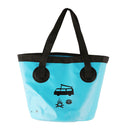 10L Folding Bucket Outdoor Camping Fishing Car Washer Carrier Bags (Blue) Newly