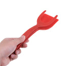 2 in 1 Non Stick Grip Flip Fried Egg Tong Toast Bread Pancake Spatula (Red)