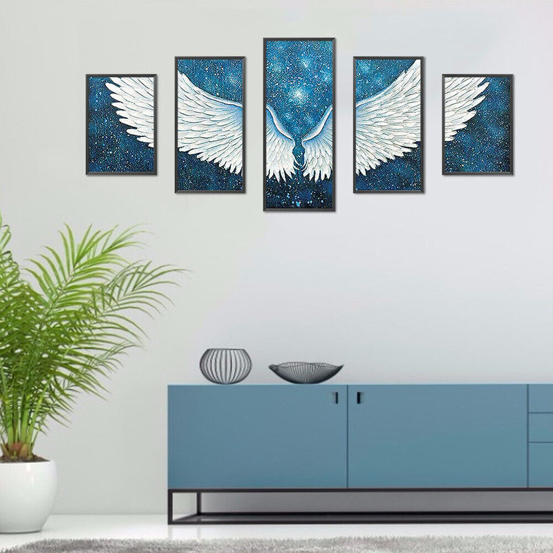 5 Panels Diamond Painting DIY Full Round Drill Mosaic Picture Home Decoration