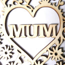 Creative Love Heart Hollow Wood Plaque Pendant Mothers Day Hanging Ornament Craf