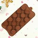 Nice 15 Cavity Silicone Flower Rose Chocolate Cake Soap DIY Mold Baking S1V7