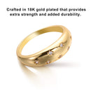 Ring Women Jewelry Minimalist Inlayed Dome Ring 7 Cubic Zirconia Shiny Star