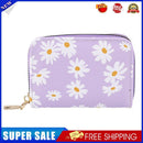 Fashion Women PU Daisy Flower Card Oaganizer Casual Ladies Wallet (Purple)