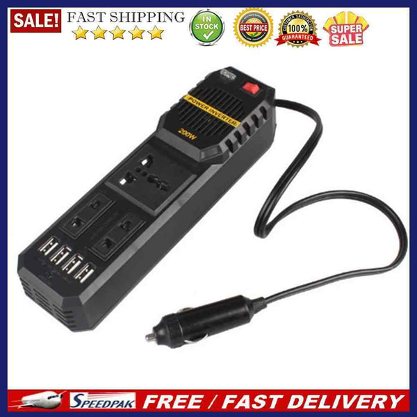 200W Car Inverter DC 12V to AC 220V Adapter USB Charger Socket Power Converter