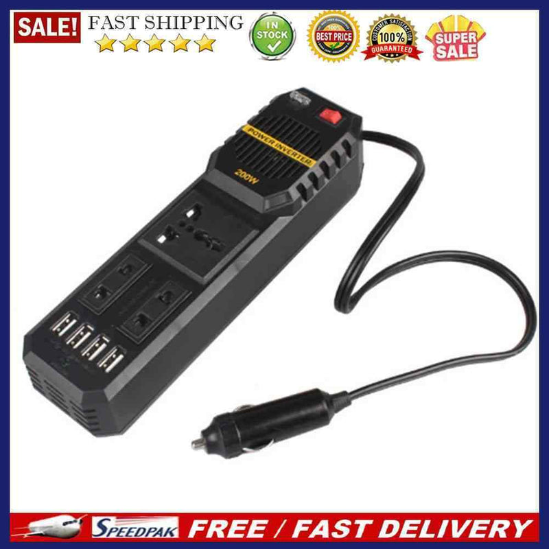 200W Car Inverter DC 12V to AC 220V Adapter USB Charger Socket Power Converter