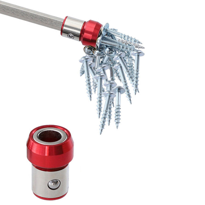 Screwdriver Magnetic Ring Powerful Magnet Anti-Slip Screw Bit Holder (Red)