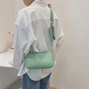 Fashion Women Stone Pattern Shoulder Bag Purse 2pcs Composite Bags (Green)