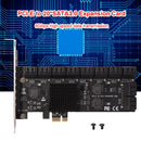 20 Port PCIE Expansion Card PCIe SATA 3.0 Controller Adapter 6Gbps for Desktop