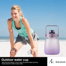 Motivational Water Bottle Portable Big Belly Bottle with Handle & Strap for Kid