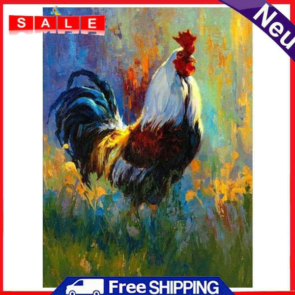 Rooster Oil Paint By Numbers Kits Canvas Drawing DIY Animal Picture Home Decor