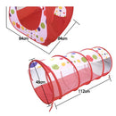 Pool-Tube-Teepee 3pc Pop-up Play Tent ChildrenTunnel Kids Play House