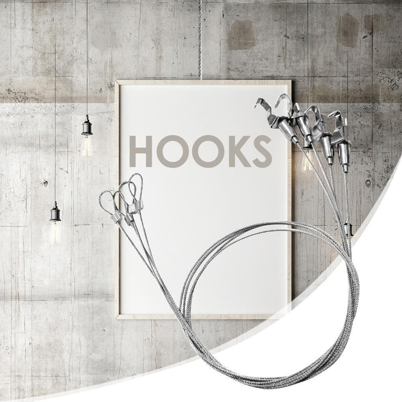 Stainless Steel Exhibition Art Gallery Photo Display Wire Cable Hook (4PCS)