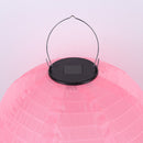 Solar Nylon Lantern Lamp Waterproof Hanging Light Festival Decor (Pink) Newly