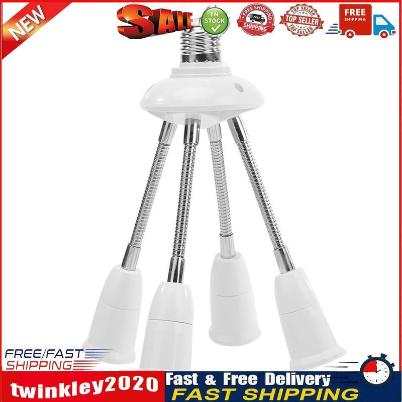 Adjustable E27 Lamp Holder for LED Light Adapter Multi-conversion (4-head) Newly