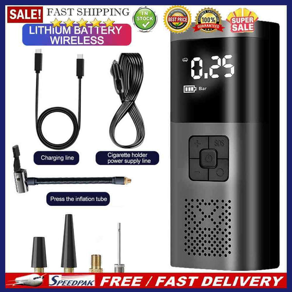 Electric Pump Portable Car Tire Inflator Wireless Large Capacity Battery for Car