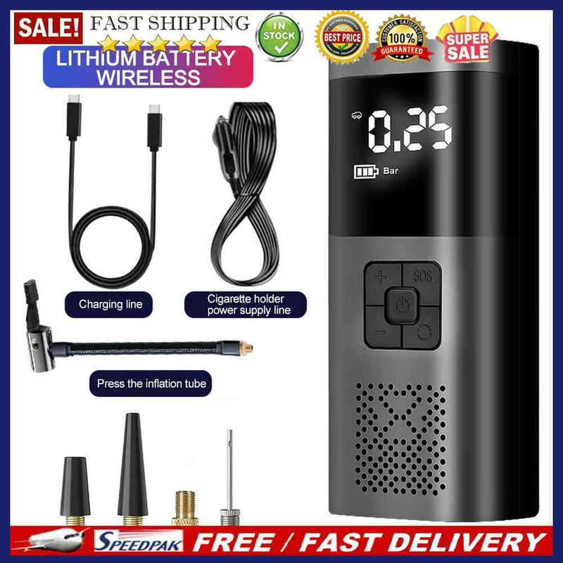 Electric Pump Portable Car Tire Inflator Wireless Large Capacity Battery for Car