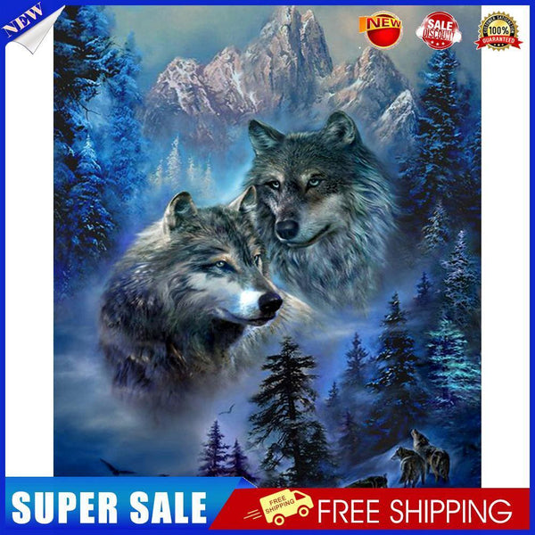 Canvas Paint By Numbers Wild Animals Oil Drawing Home Wall Decor (Wolf)