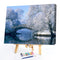 Hand Painted DIY Snow by Lake Oil Canvas Paint By Numbers Drawing Kit Craft