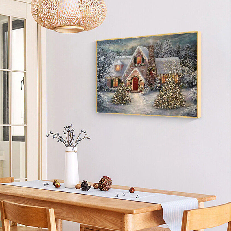 Snow House 5D Diamond Painting Rhinestone Full Square Drill for the Room End