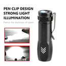 Strong LED Flashlight Aluminum Alloy Mini Portable Pen Clip Light Pocket Torch