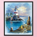 Full Embroidery Stamped Seaside Lighthouse DIY 11CT Cotton Art Cross Stitch Kit