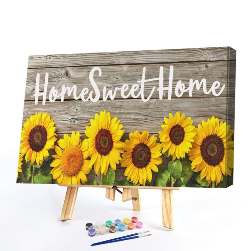 Sweet Home Oil Paint By Numbers Kits Canvas DIY Hand Painted Wall Picture