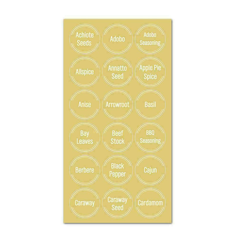 144X Spice Jar Labels Stickers Transparent Bottle Lable E5Y1 C0P3 H0J0