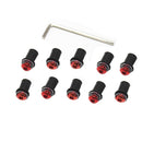 10pcs 5mm/0.20in Motorcycle Windscreen Windshield Bolt Screw Kit (Red) Newly