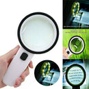 Reading Handheld Seniors Magnifier With LED Illuminated Magnifying Glass 30X