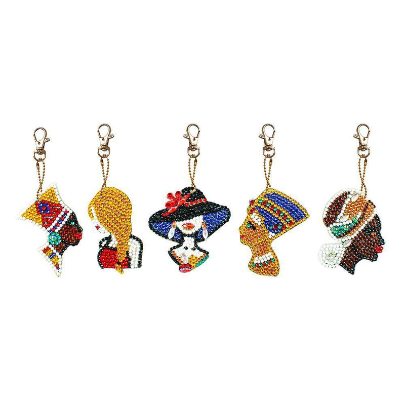 14PCS Diamond Painting Keychains Cup Animal Embroidery Needlework Keyrings