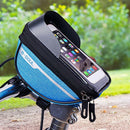 Bike Front Frame Touch Screen Waterproof Phone Bag Top Tube Pannier (Blue)