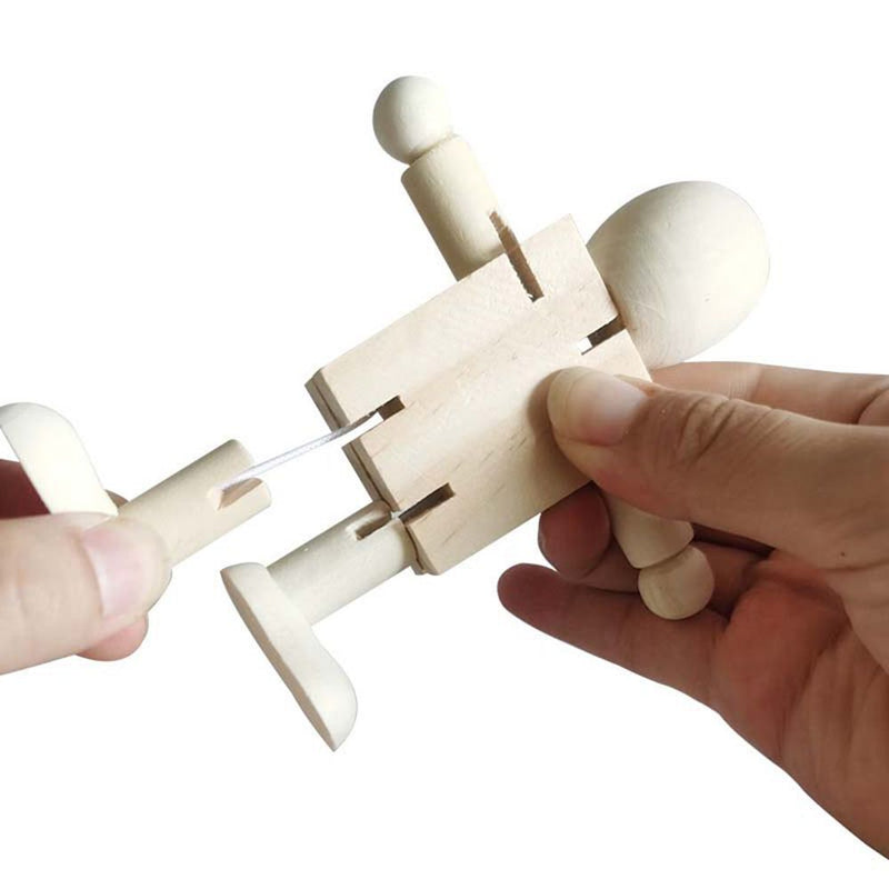 Decoration Graffiti Wooden Puppet Joint White Embryo Robot Deformation puppet