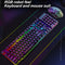 T6 Gaming Keyboard Mouse Mouse Pad Wired RGB Backlight 3-in-1 Kit (Black)