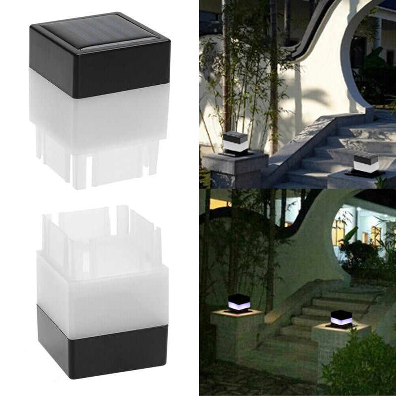 Outdoor LED Solar Post Headlamp Waterproof Fence Lamp Home Garden Lantern