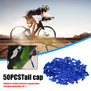 50pcs Bike Cable End Caps Aluminum Alloy Brake Shifter Cable Tips (Blue)