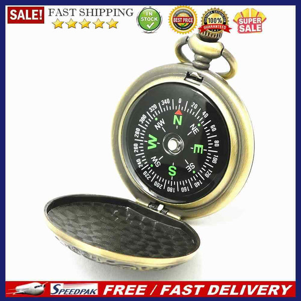 Portable Metal Retro Pocket Watch Compass Zinc Alloy Flip Navigation Compas