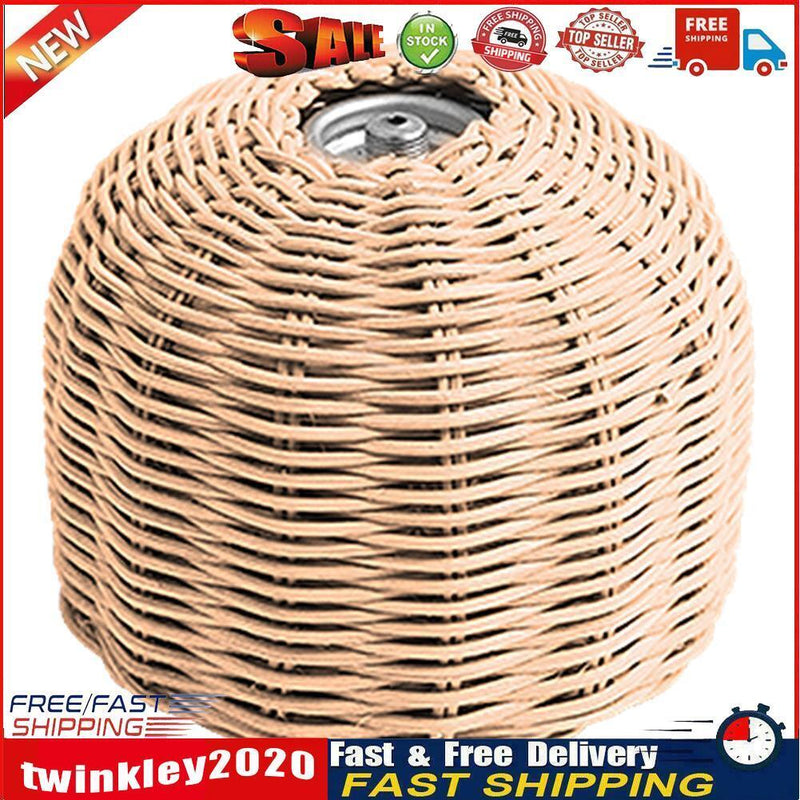 Rattan Outdoor Gas Cylinder Cover Camping Cook Gas Tank Protector (Beige) Newly
