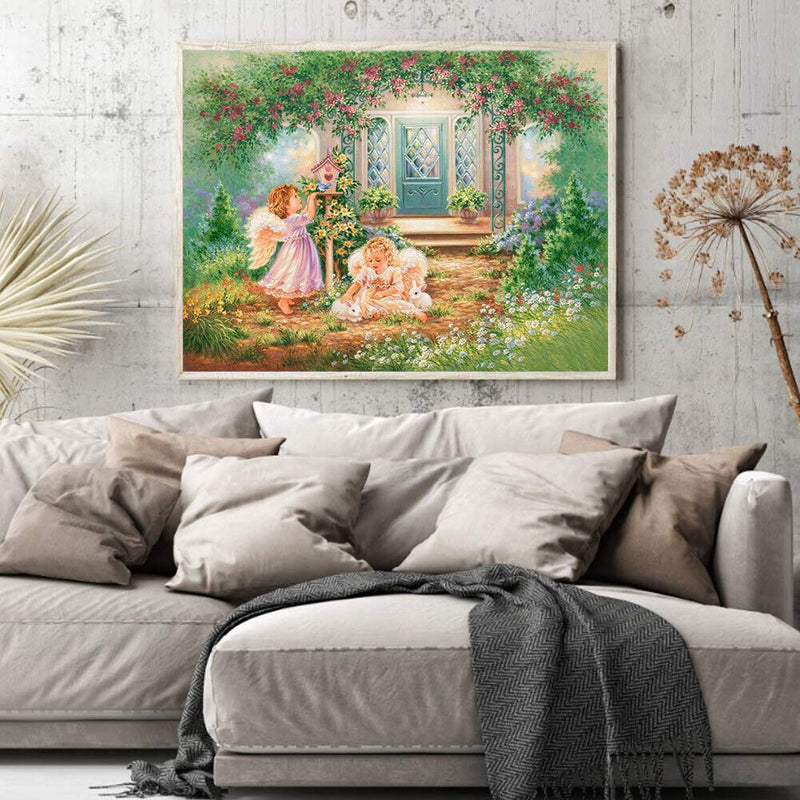 Oil Paint By Numbers Picture DIY Painting Angle Girl Acrylic Paint Art Decor