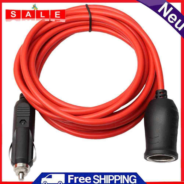 12V 24V 10A Car Cigarette Lighter Extension Cord Cable Plug to Socket 12ft Red