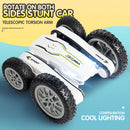 Double Sided RC Stunt Cars 4WD 2.4GHz Off-Road Vehicle w/ 2 Battery (White)