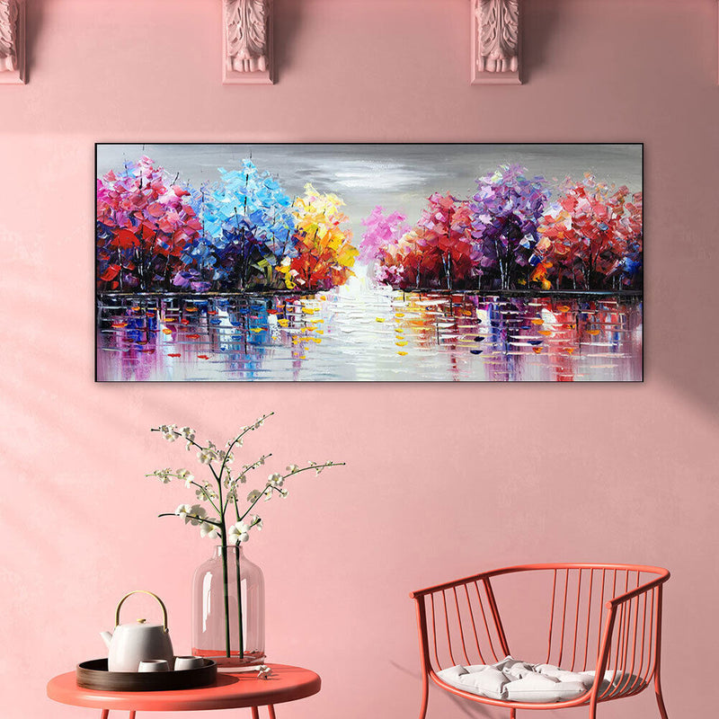 Colorful Woods Oil Paint By Numbers Kits Canvas DIY Craft Coloring Home Dra
