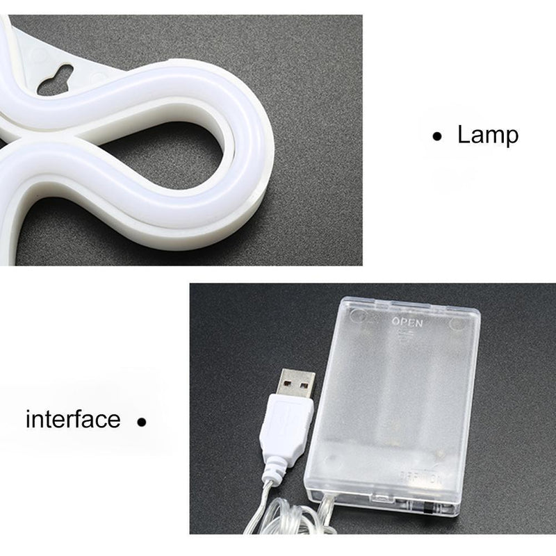 Romantic Love Letters LED Night Light USB Charging Home Neon Lamp by WNZZ