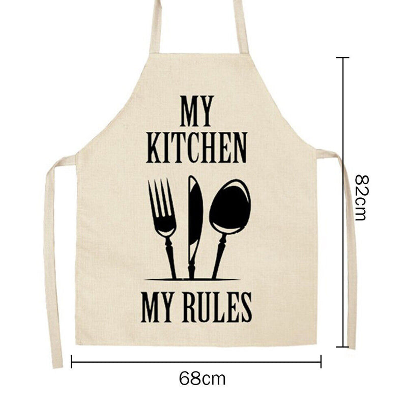 Kitchen Cutlery Linen Kitchen Apron Waterproof Cooking Pinafore (82x68cm)