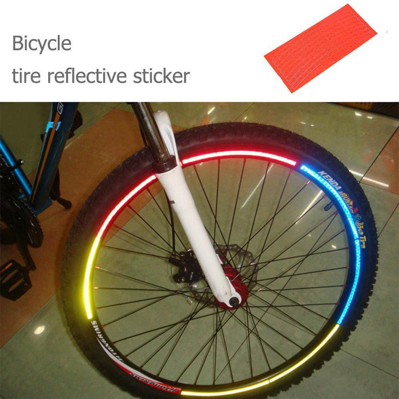 Bike Bicycle Cycling Motorcycle Wheel Tire Tyre Reflective Stickers(Orange)