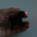 Dog Shaped Voice Control LED Key Finder Locator Key Chain Whistle (Black)